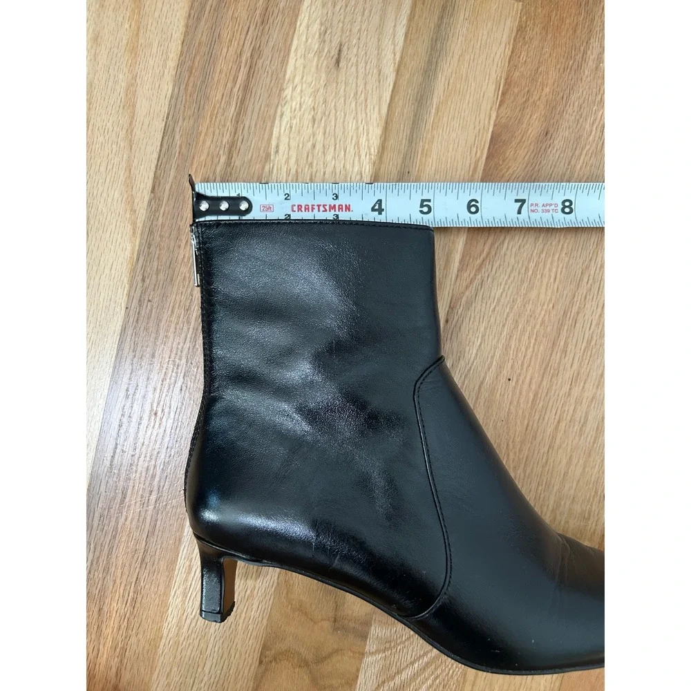 Madewell The Becca Bootie Women 7.5 Black Leather Kitten Heel Minimalist